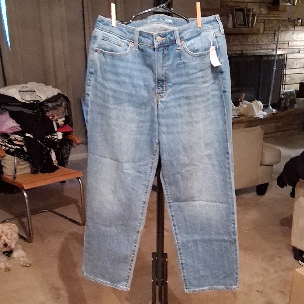 Old Navy Light Blue Straight Leg Women's Jeans High Rise Og Loose Me Courtney
